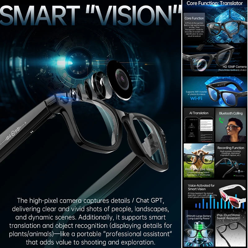 13MP AI Camera Smart Glasses | Braviixx