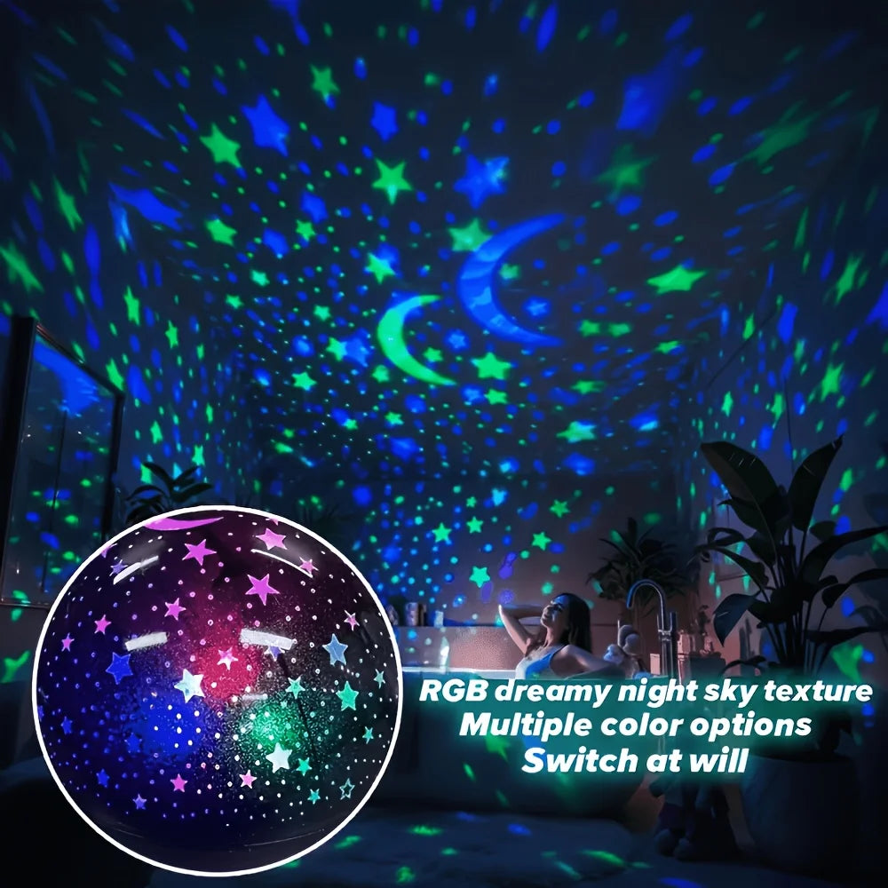 Star & Moon LED Projector Light | USB Powered & Colour Modes | Braviixx