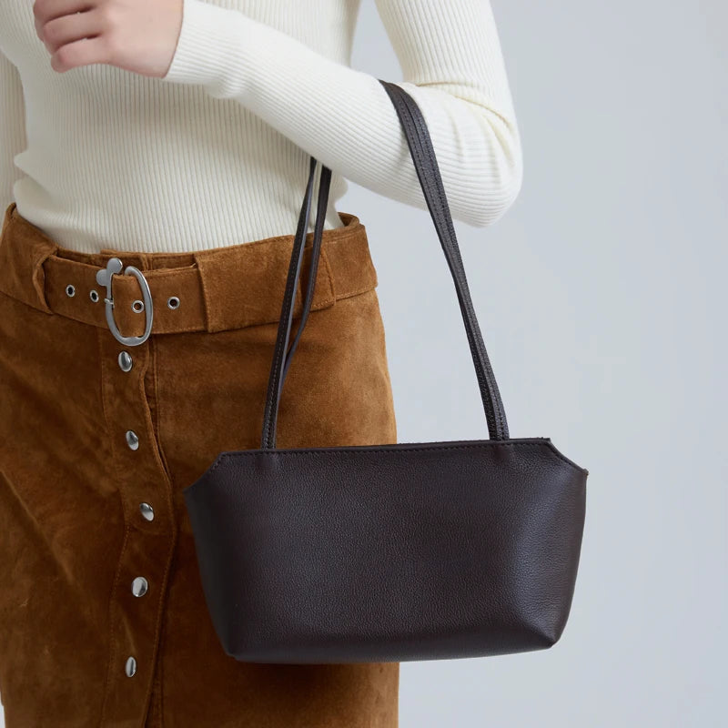 Mini Textured Shoulder Bag | Minimalist Zip Handbag | Braviixx