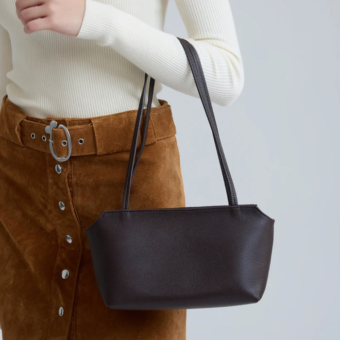 Mini Textured Shoulder Bag | Minimalist Zip Handbag | Braviixx