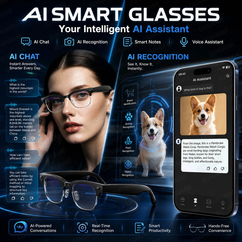 AI Smart Glasses with Dual 8MP Camera | AI Translation, Bluetooth Calling, Music & IP67 Waterproof Smart Sunglasses | Braviixx