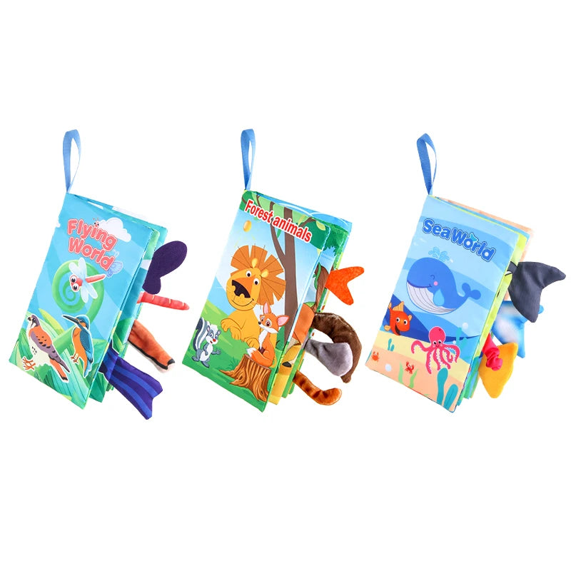 Baby Animal Tail Cloth Book | Soft Touch-and-Feel Book | Braviixx