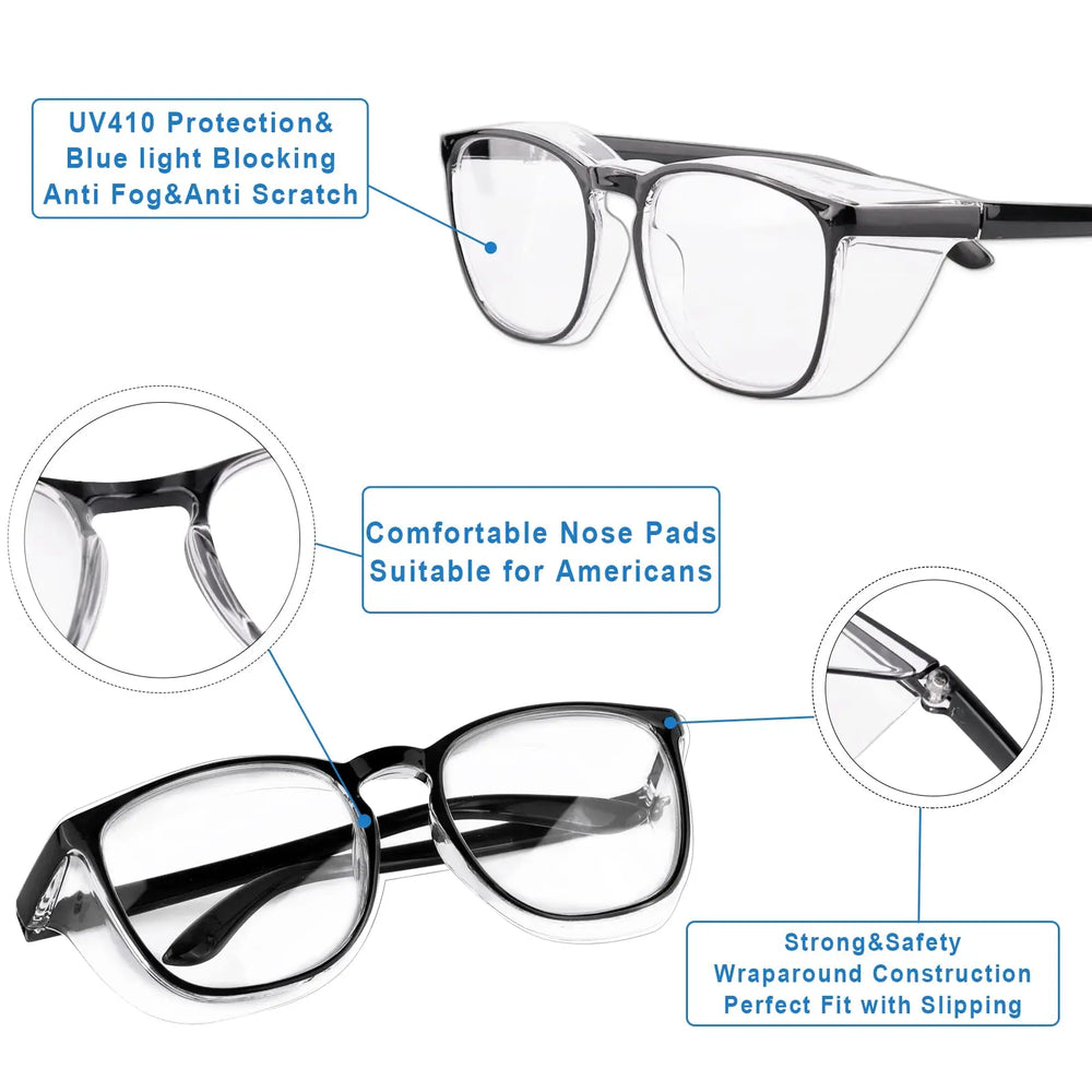 Krokodil Fashion Safety Glasses | Anti-Fog · Scratch Resistant · Side Shields | 9 Colours | Braviixx