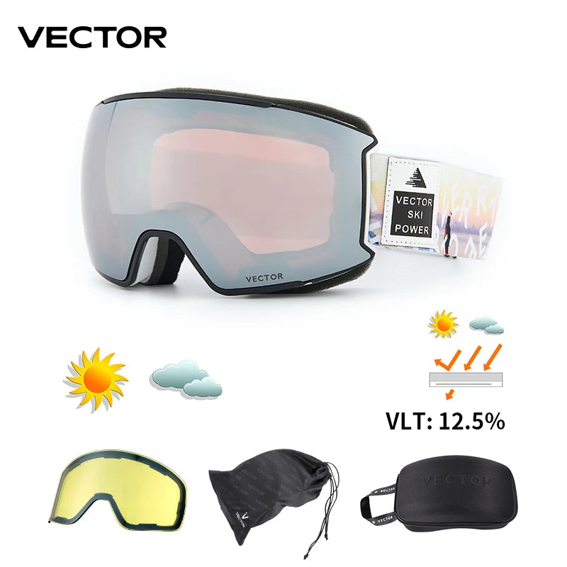 Vector OTG Ski Goggles | UV400 · Anti-Fog · Snowboard · Unisex | Goggle Only or Full Set | M/L | Braviixx