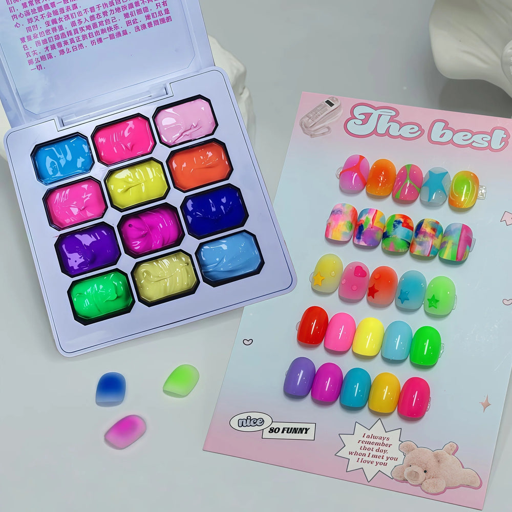12-Color Solid Nail Polish Palette | Braviixx