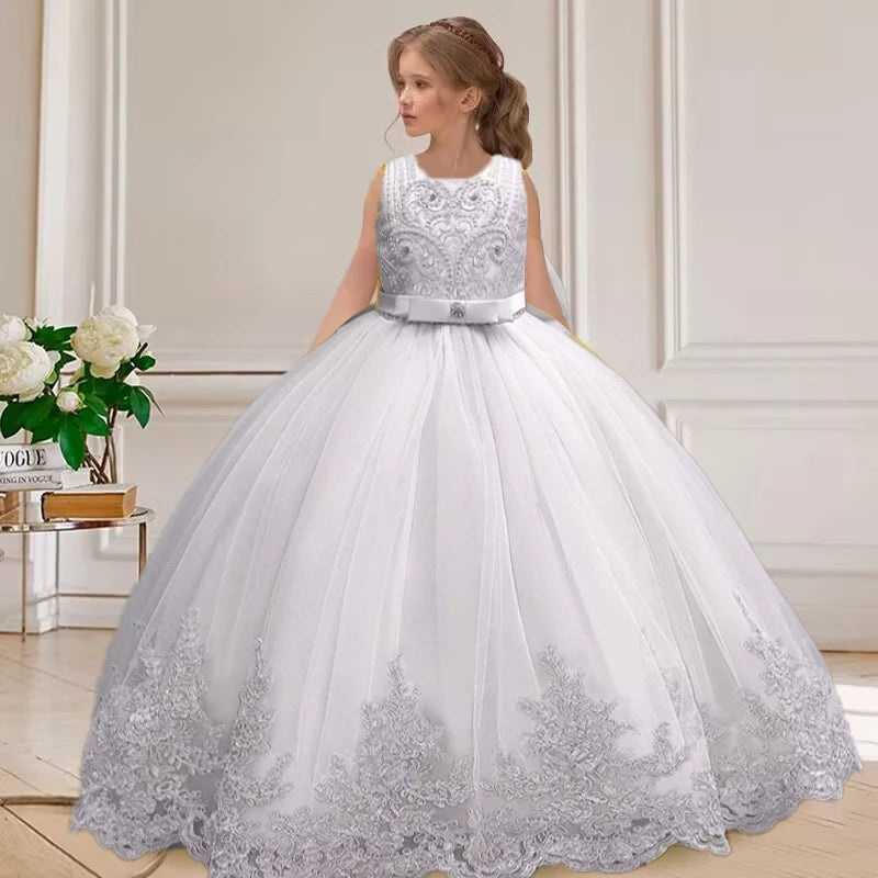Girls Floral Long Ball-Gown Dress | Party Princess Dress | 3–4Y to 11–12Y | Braviixx