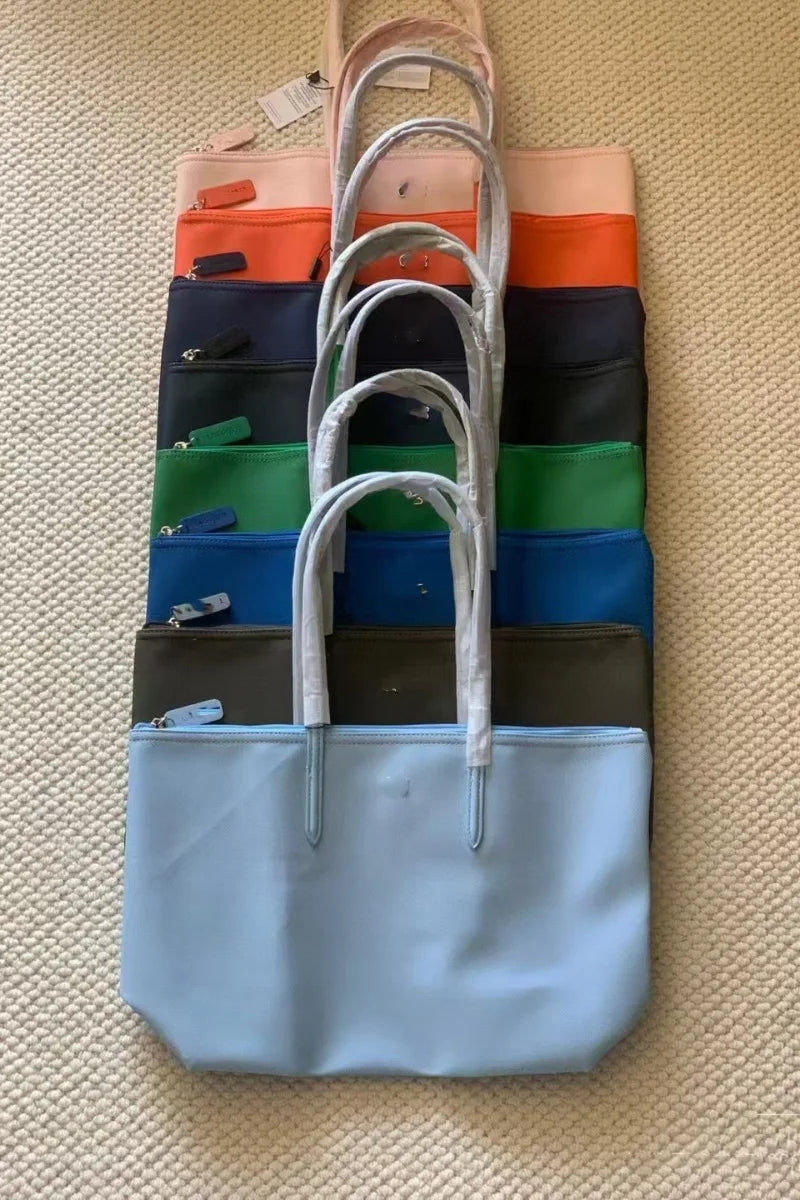 Textured Zip-Top Tote Bag | Twin Shoulder Handles | Braviixx