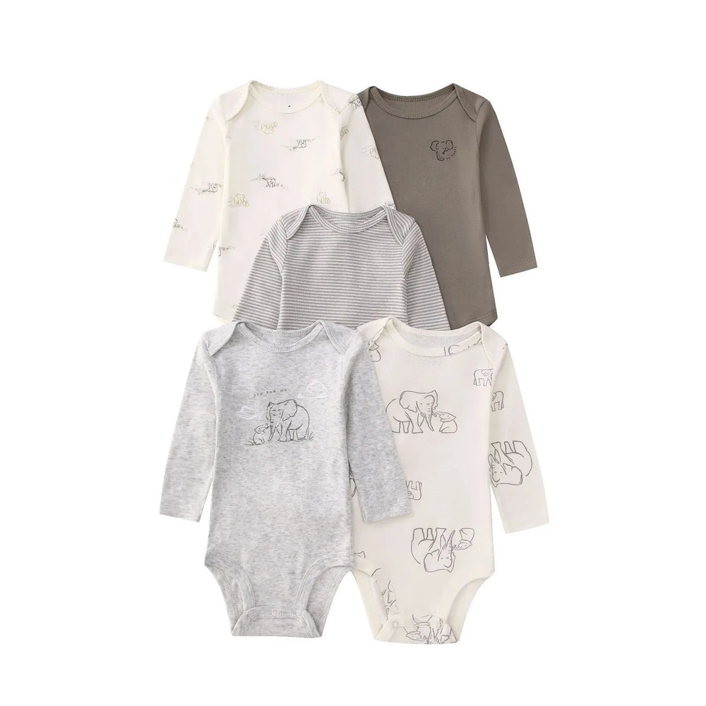 5-Pack Long-Sleeve Baby Bodysuits | Braviixx