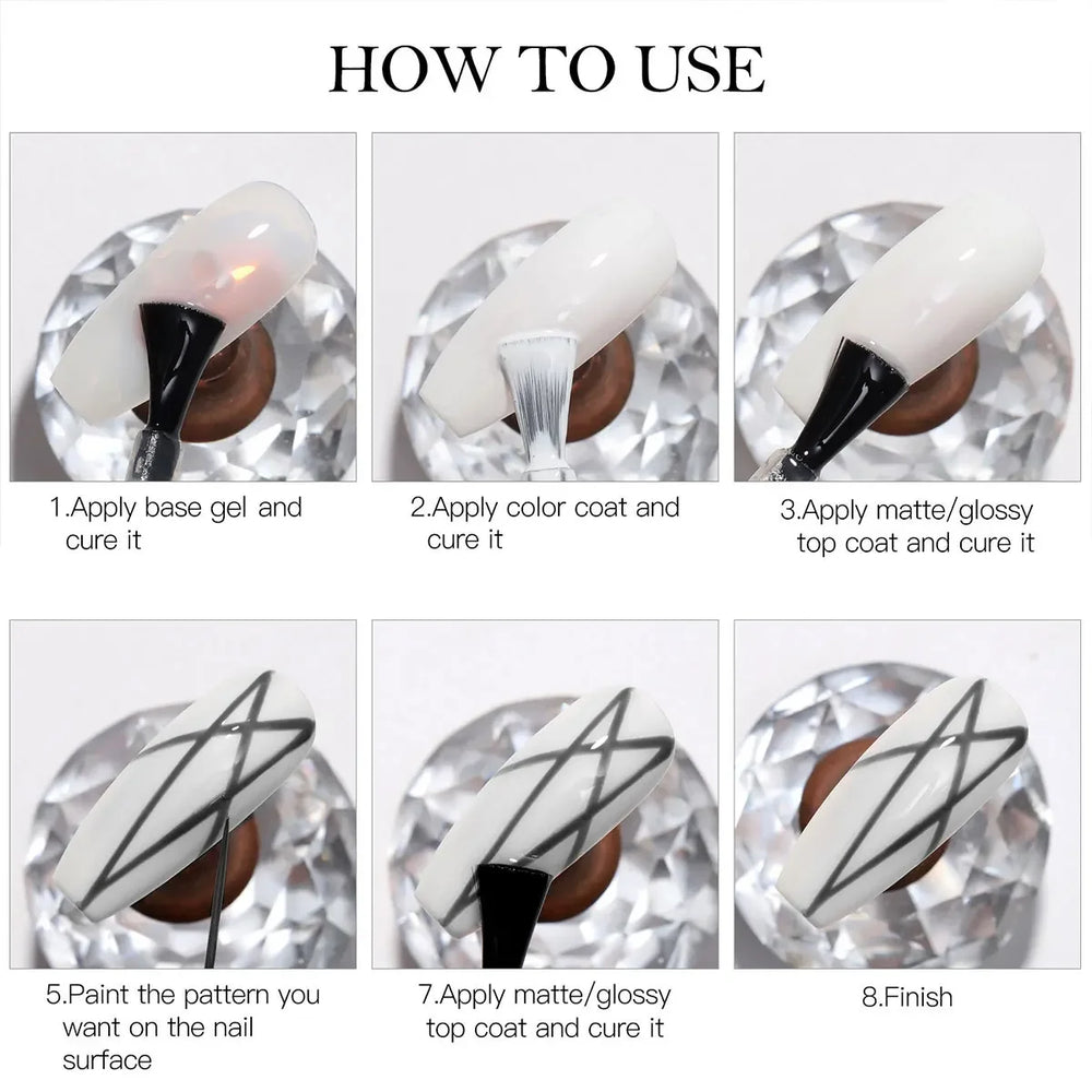 4-Color Nail Liner Gel Kit, 5ml Each | Braviixx