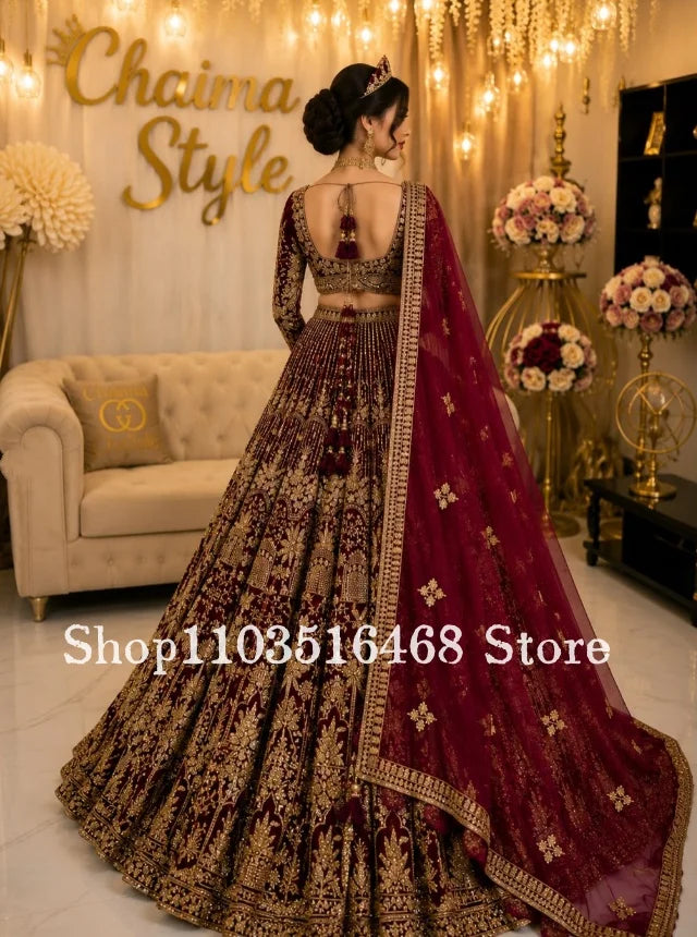 Embroidered Bridal Lehenga | Long-Sleeve Occasion Wear | Braviixx