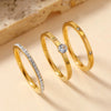 Three-Piece Cubic Zirconia Ring Set | Braviixx