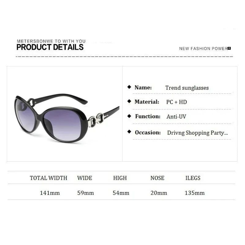 Women's Oversized Oval Luxury Sunglasses | UV400 · Gradient Lens · Silver Chain Hinge | 4 Colours | Braviixx