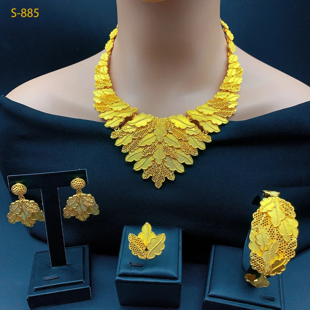 Women's Gold-Tone Jewellery | Floral Necklace & Matching Set Options | Braviixx
