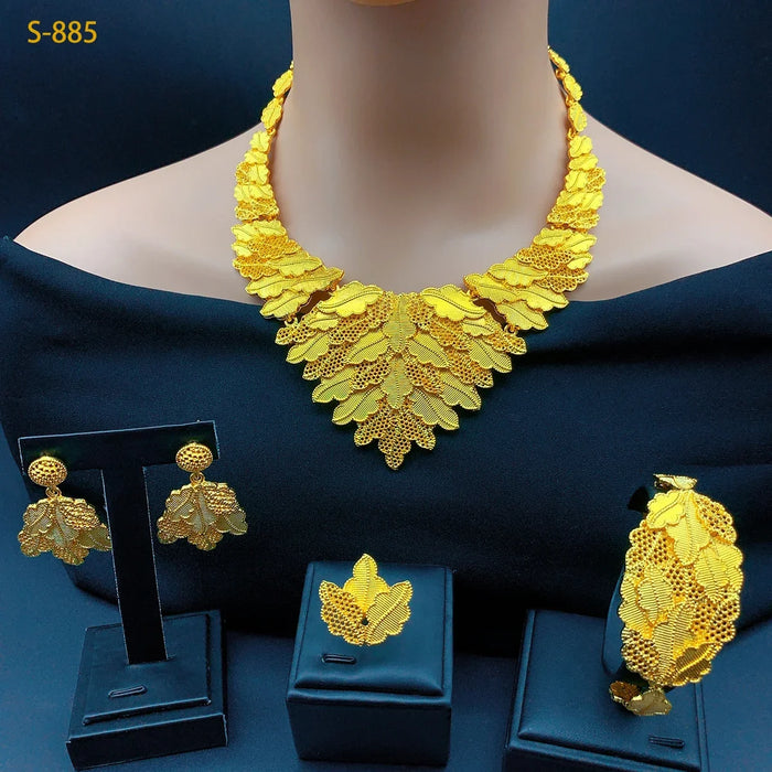 Women's Gold-Tone Jewellery | Floral Necklace & Matching Set Options | Braviixx