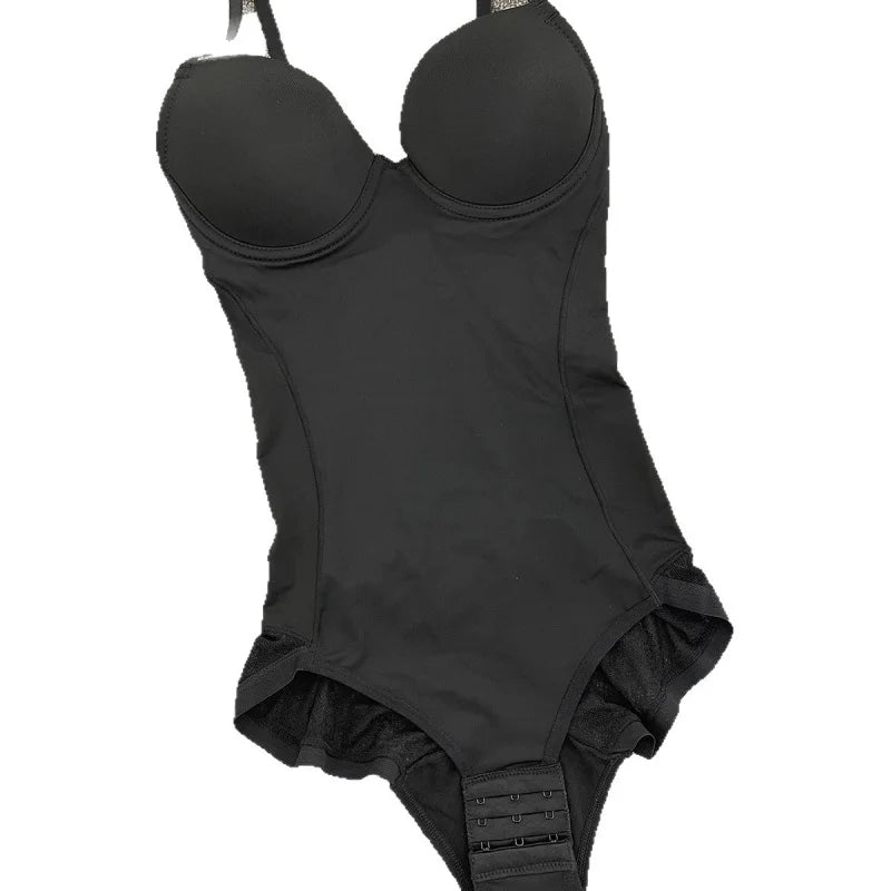 Women's Postpartum Shapewear Bodysuit Tummy Control Waist Trainer with Built-in Bra Support Bust Lifting Firm Compression Slimmi