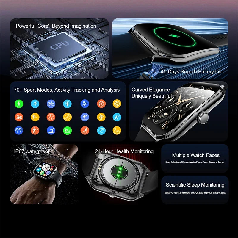 1.96" AMOLED Smart Watch with Bluetooth Calling & Always-On Display | Braviixx