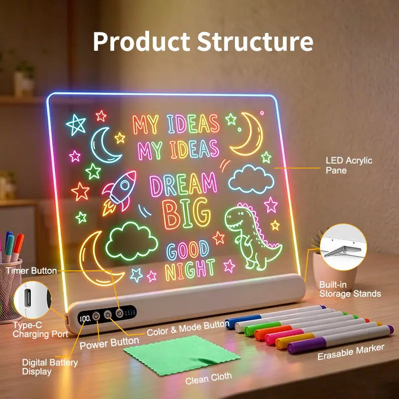 Rechargeable LED Drawing & Message Board | Braviixx