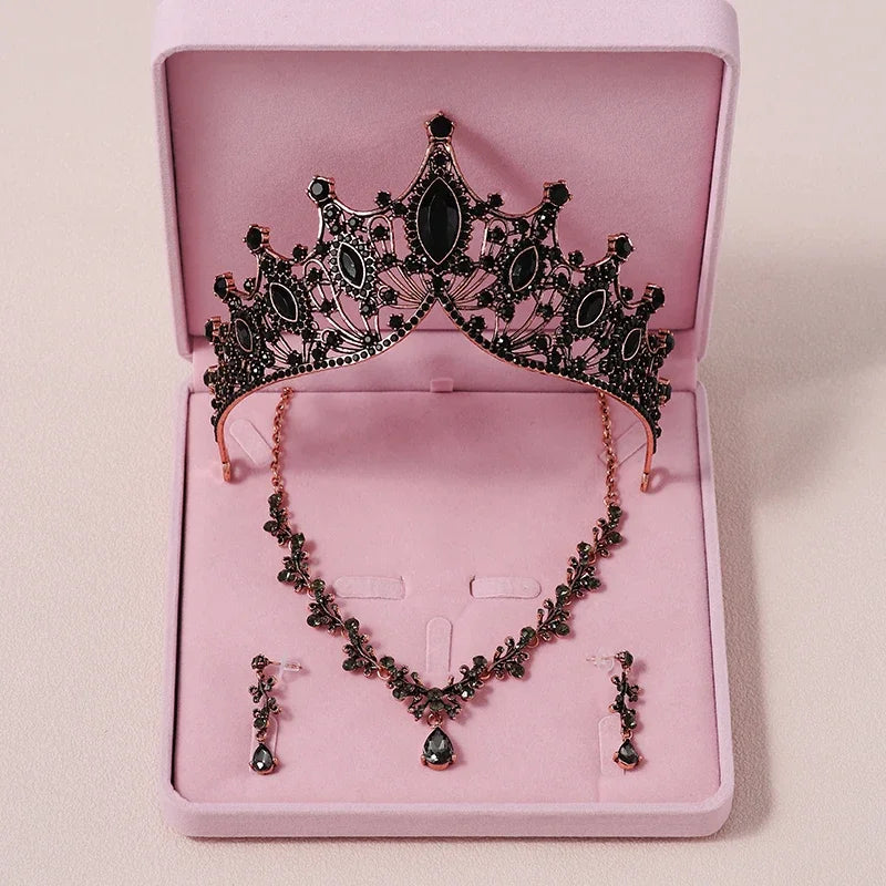 Bridal Crystal Jewellery Set | Tiara, Necklace & Drop Earrings | Braviixx