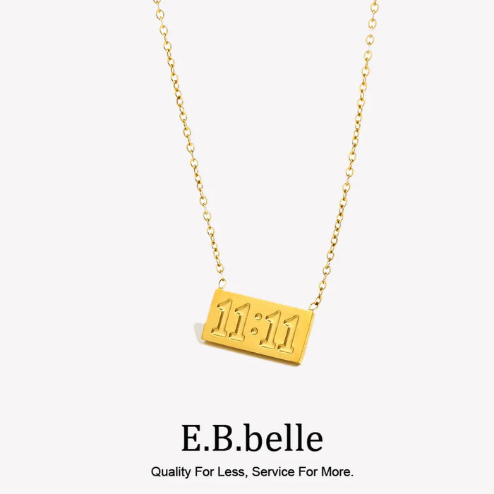 11:11 Stainless Steel Pendant Necklace | Gold-Tone or Silver-Tone | Braviixx