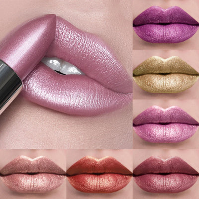 Metallic Pearlescent Glitter Lipstick | 19 Shades | Bold & Long-lasting