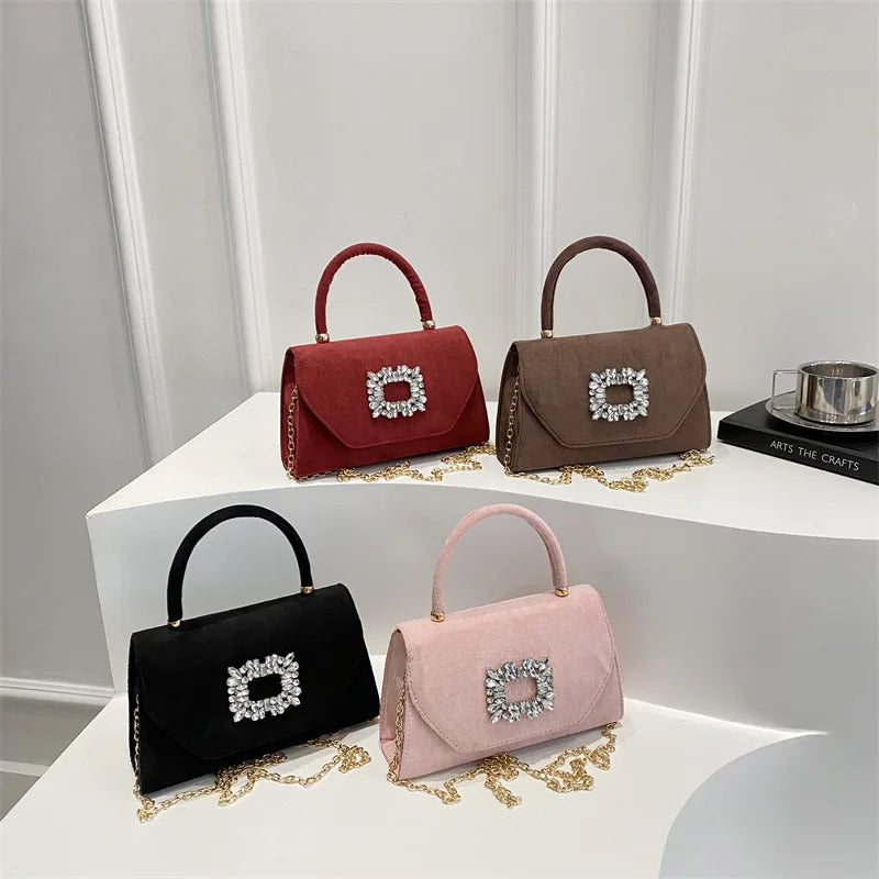 Embellished Mini Handbag | Top Handle & Chain Strap | Braviixx