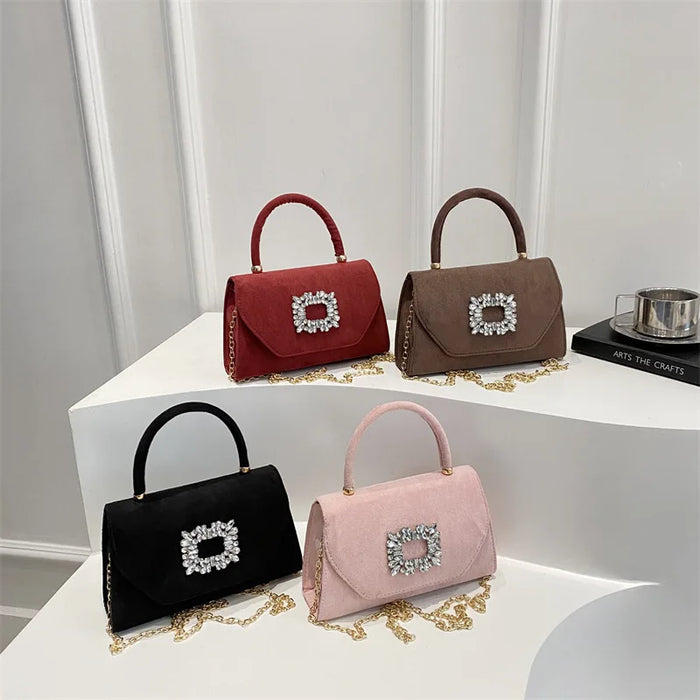Embellished Mini Handbag | Top Handle & Chain Strap | Braviixx
