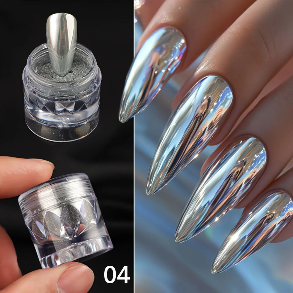 1g Mirror Chrome Nail Powder | Gold, Silver & 6-Piece Set | Braviixx