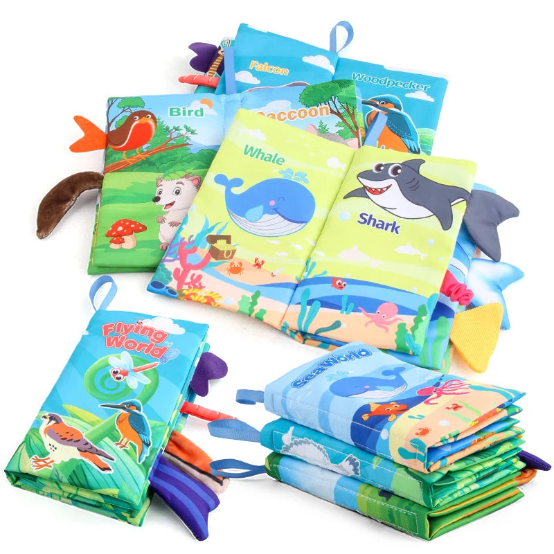 Baby Animal Tail Cloth Book | Soft Touch-and-Feel Book | Braviixx
