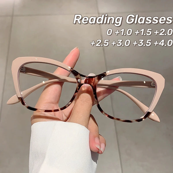 ERIKOLE Cat Eye Reading Glasses | Colour Block Frame · HMC Lens · Plain or +1.00 to +4.00 | Braviixx