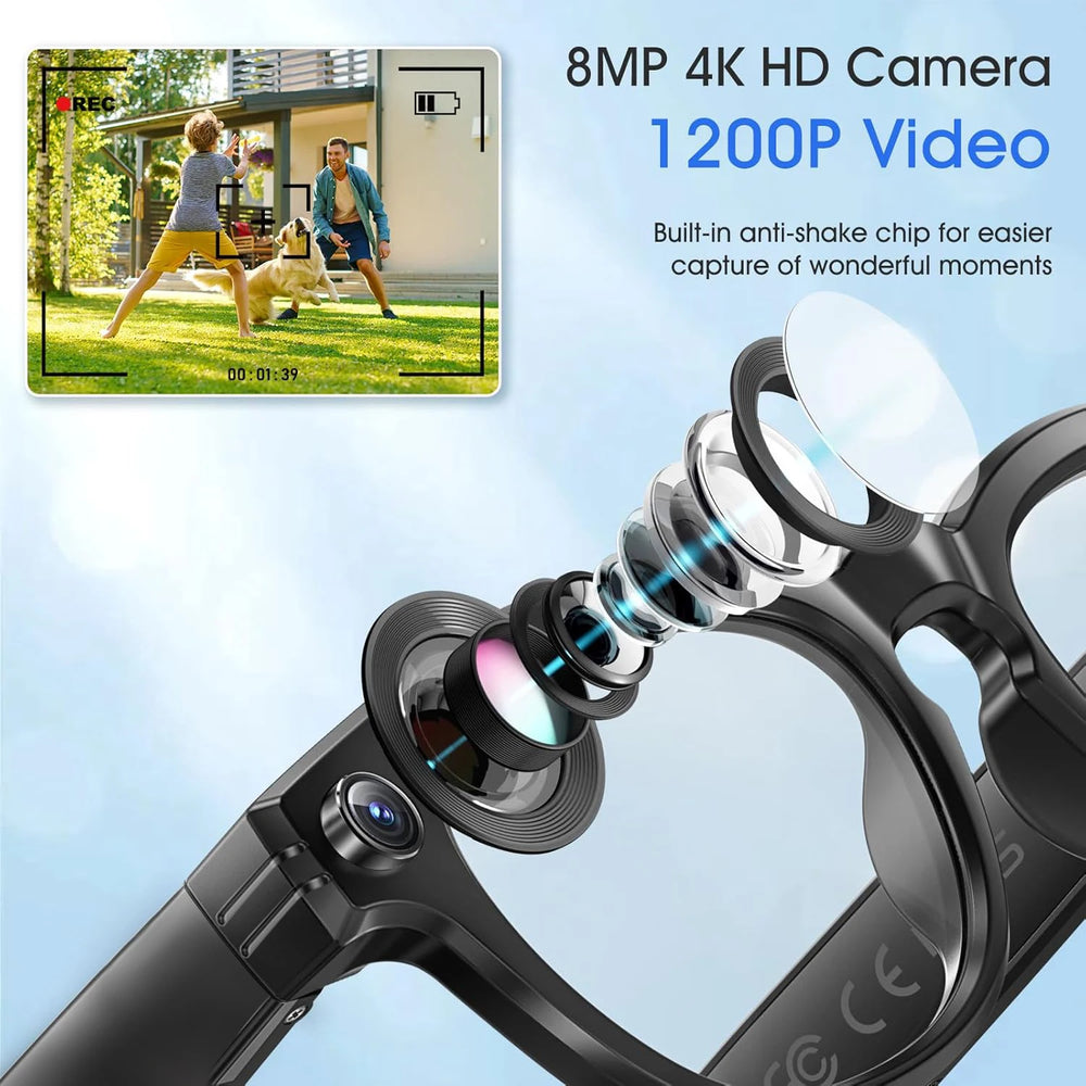 800W AI Camera Smart Glasses with Color-Changing Lenses | Braviixx