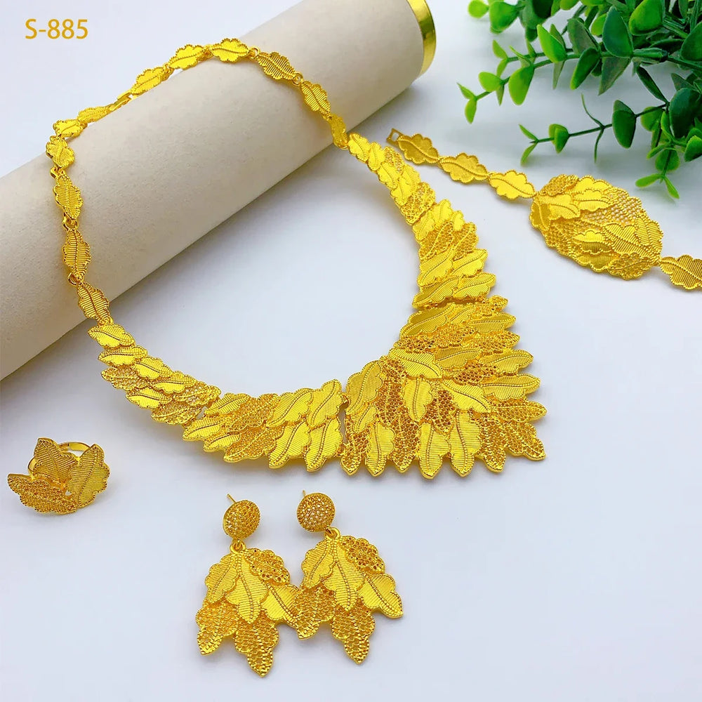 Women's Gold-Tone Jewellery | Floral Necklace & Matching Set Options | Braviixx