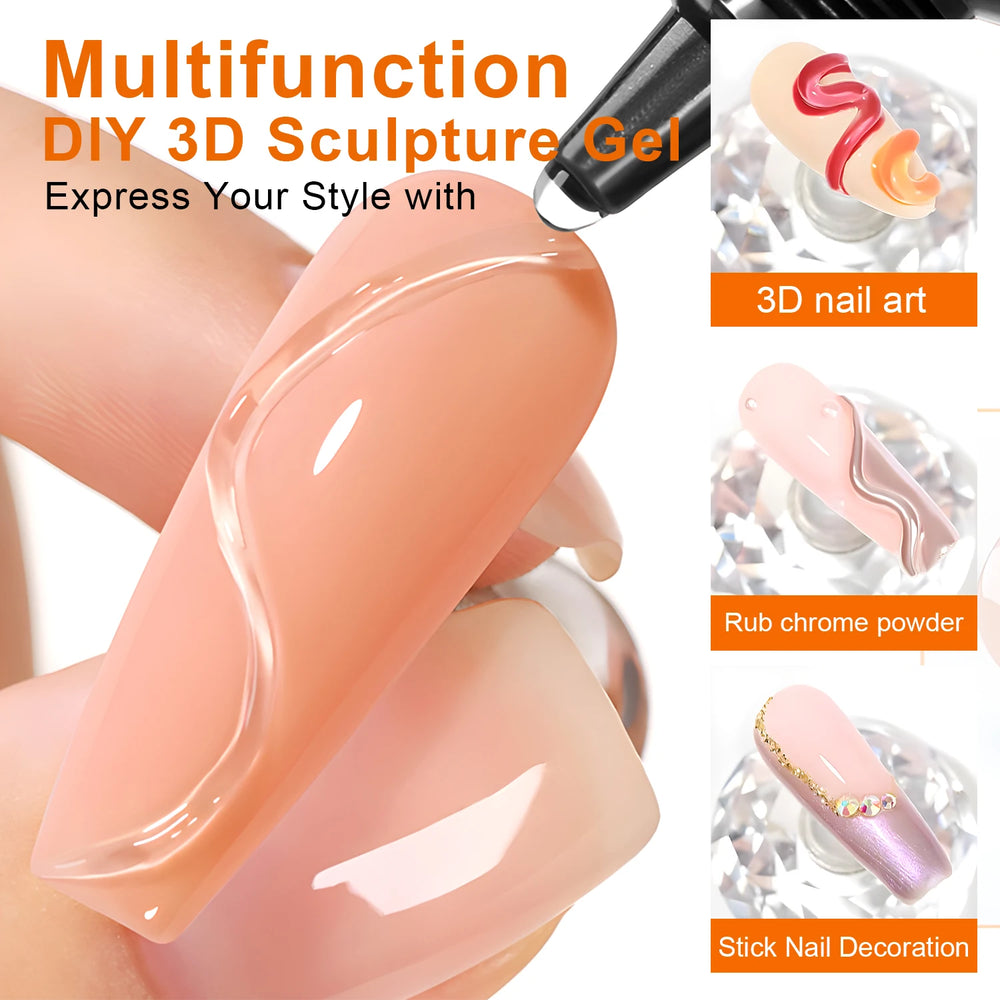 10ml 3D Nail Art Sculpting Gel | 1 or 3-Piece Options | Braviixx