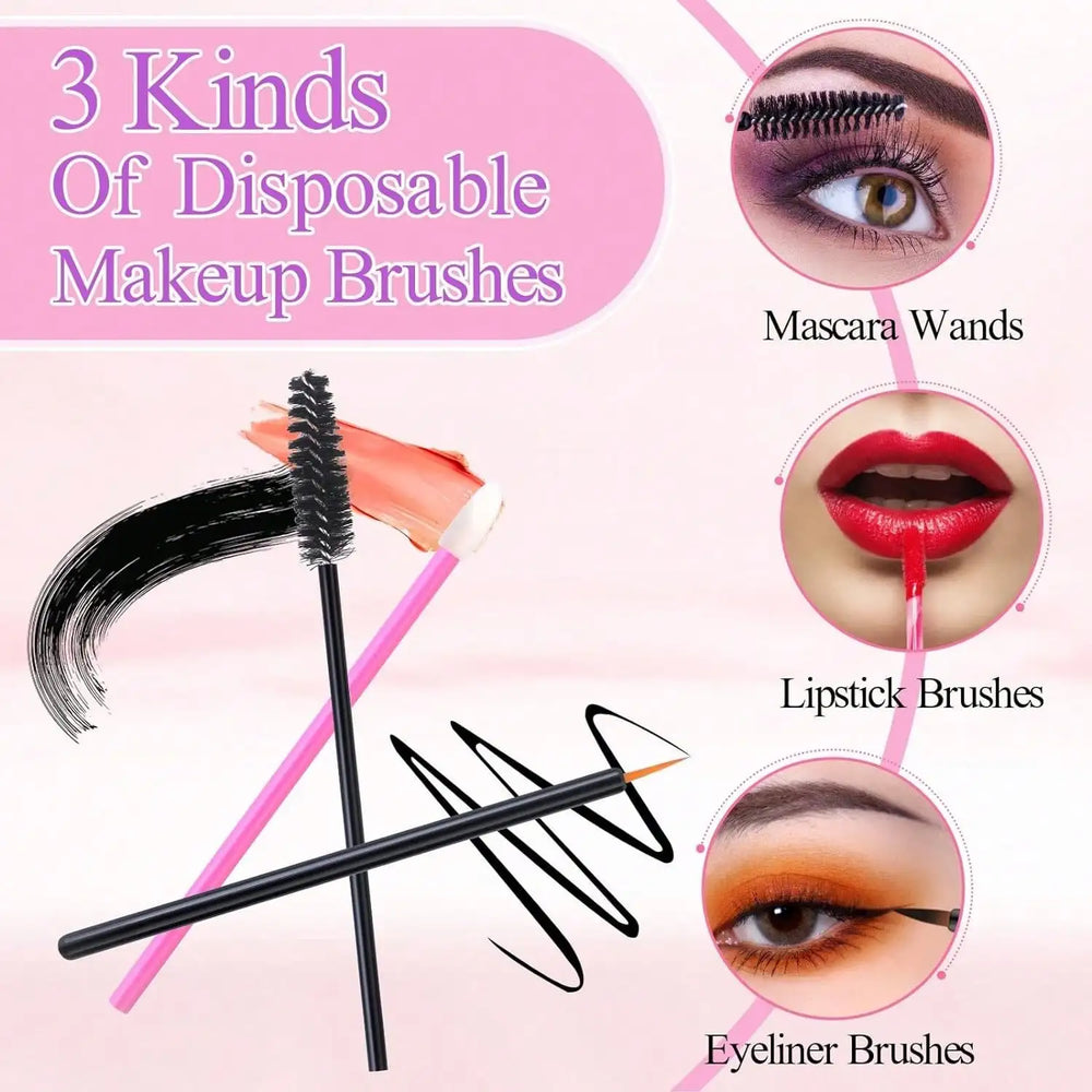 309-Piece Disposable Makeup Applicator Kit | Wands, Puffs & Beauty Tools | Braviixx