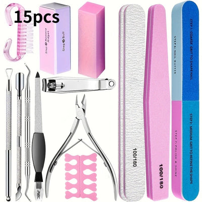 Manicure Nail Tool Kit, 10 or 15 Pieces | Braviixx