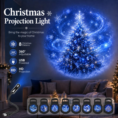 Christmas Projection Light | 8 Patterns & USB Power | Braviixx