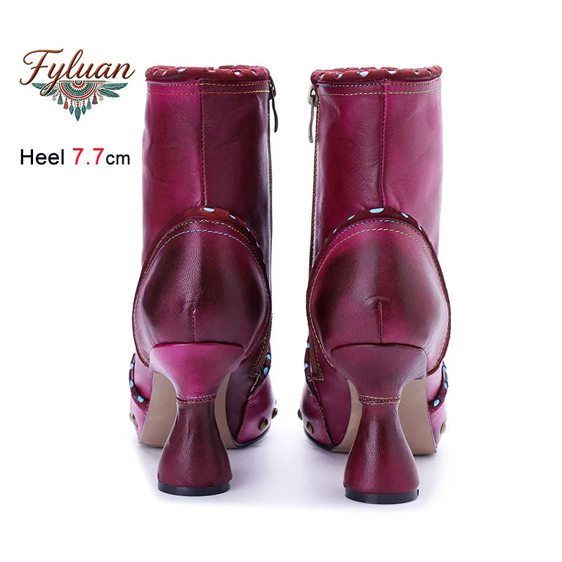 Platform Ankle Boots | Rivets & Spool Heel | Braviixx