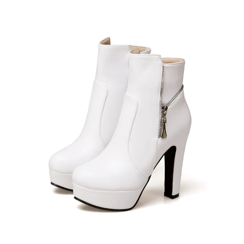 Platform Ankle Boots | 12 cm Block Heel | Braviixx