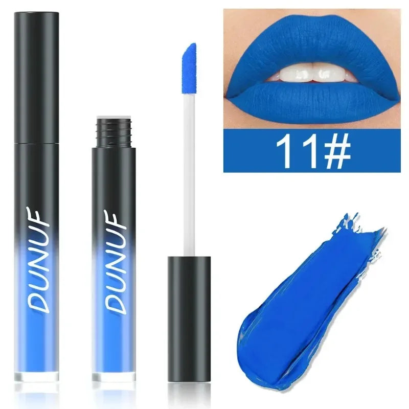 32 Color Lipstick Sexy Matte Long Lasting Lip Gloss Moisturizing Non-stick Cup Party Purple Blue Black Highly Pigments Lip Glaze