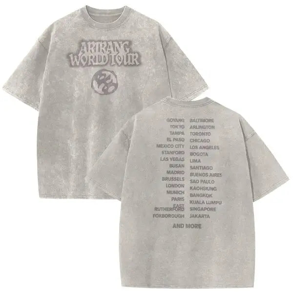 Pop Band 2026 Tour Concert T-shirts Women Men Short Sleeve 100% Cotton Washed Tshirts for Fan Gifts