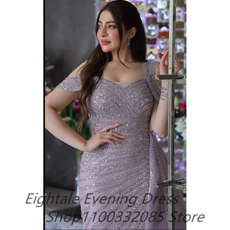 Off-Shoulder Sequin Mermaid Gown | Luxury Formal Prom & Wedding Party Evening Dress