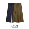 Women's Casual Wide Leg Pants Spring Summer 2026  Knot Waist Cinched Loose Fit Trousers Elegant Fashion Ladies