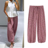 Women's Long Pants 2026 Summer New Style Red Plaid Drawstring Lantern Pants Long Pants Beach Vacation Casual Fashion