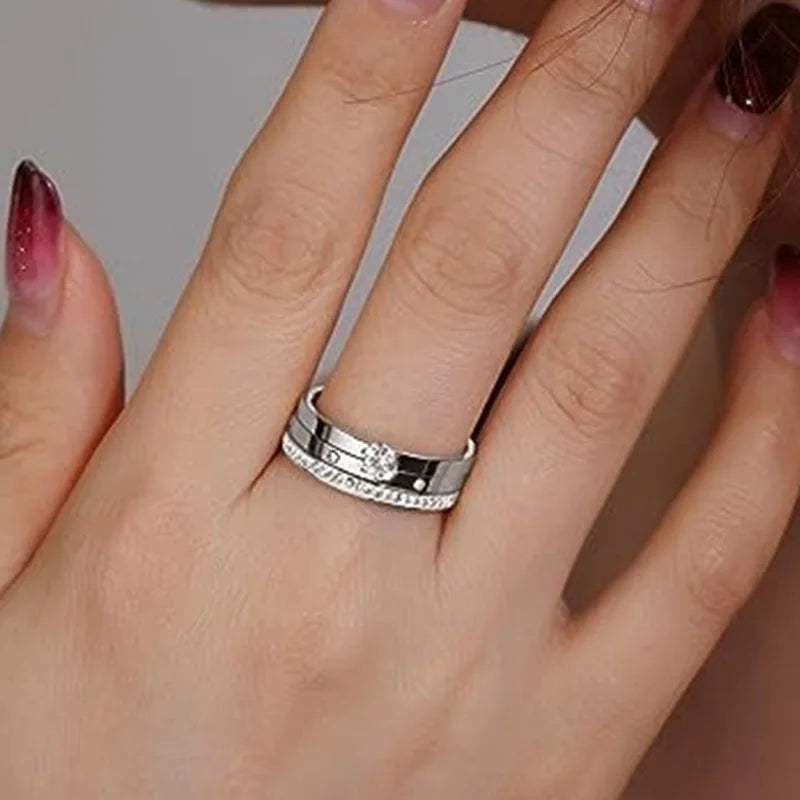 Three-Piece Cubic Zirconia Ring Set | Braviixx
