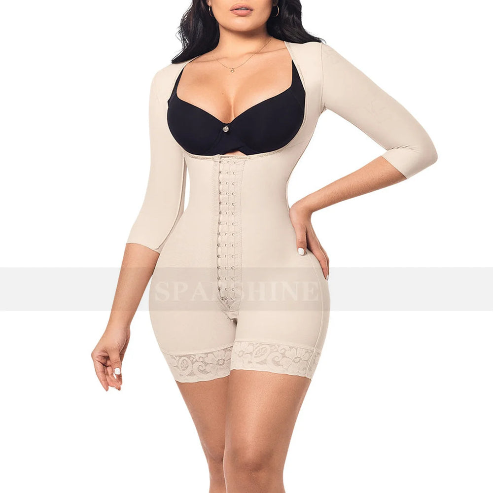 Sleeved Medium-Control Shapewear Bodysuit | Wire-Free Tummy Support | Braviixx