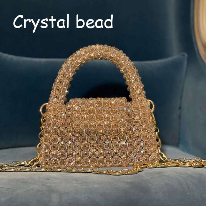 Women's Handmade Acrylic Crystal Bead Shoulder Bag