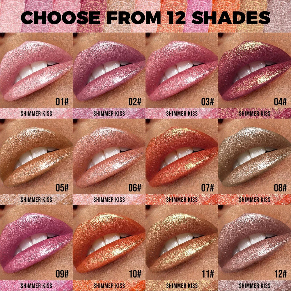 1pc Sparkling Pearlescent Lipstick,  Long-Lasting, Shimmering Glitter Finish, Ideal for Music Festivals & All Skin Types