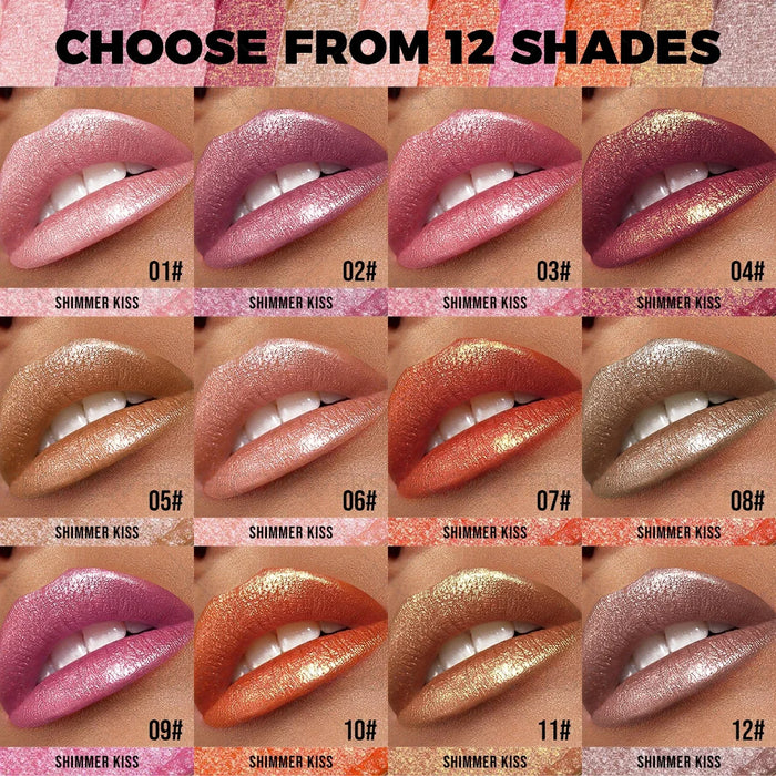 1pc Sparkling Pearlescent Lipstick,  Long-Lasting, Shimmering Glitter Finish, Ideal for Music Festivals & All Skin Types
