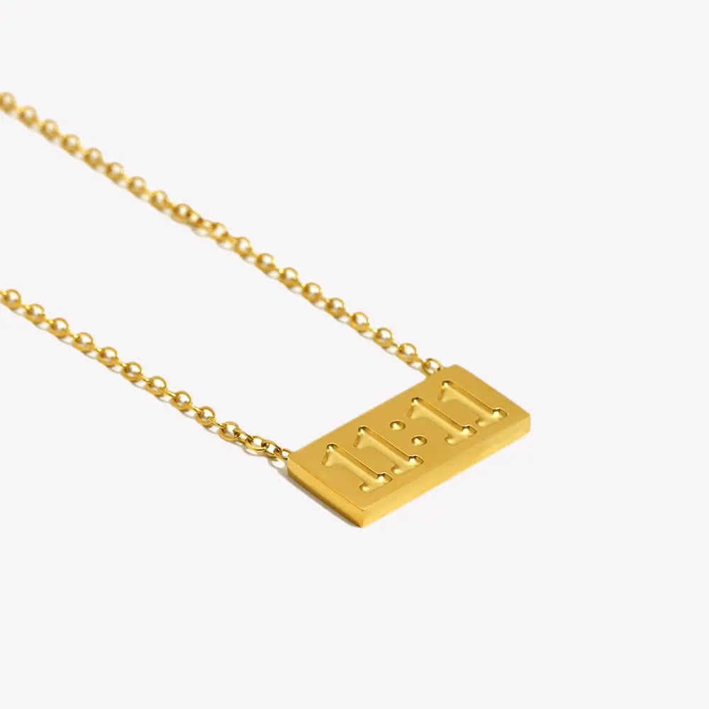 11:11 Stainless Steel Pendant Necklace | Gold-Tone or Silver-Tone | Braviixx