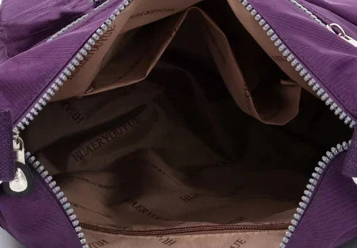 Multi-Pocket Nylon Crossbody Bag | Padded Adjustable Strap | Braviixx