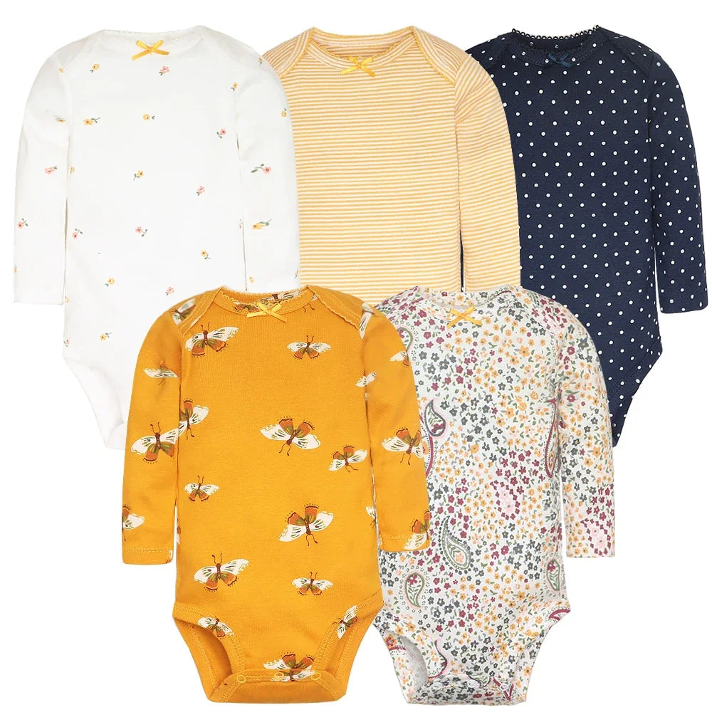 5-Pack Long-Sleeve Baby Bodysuits | Braviixx
